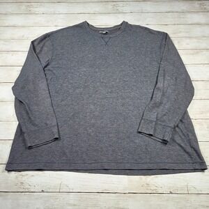 Method Crew Neck Long Sleeve Shirt Mens XXL Blueish Gray Textured Slub KMM5-7160
